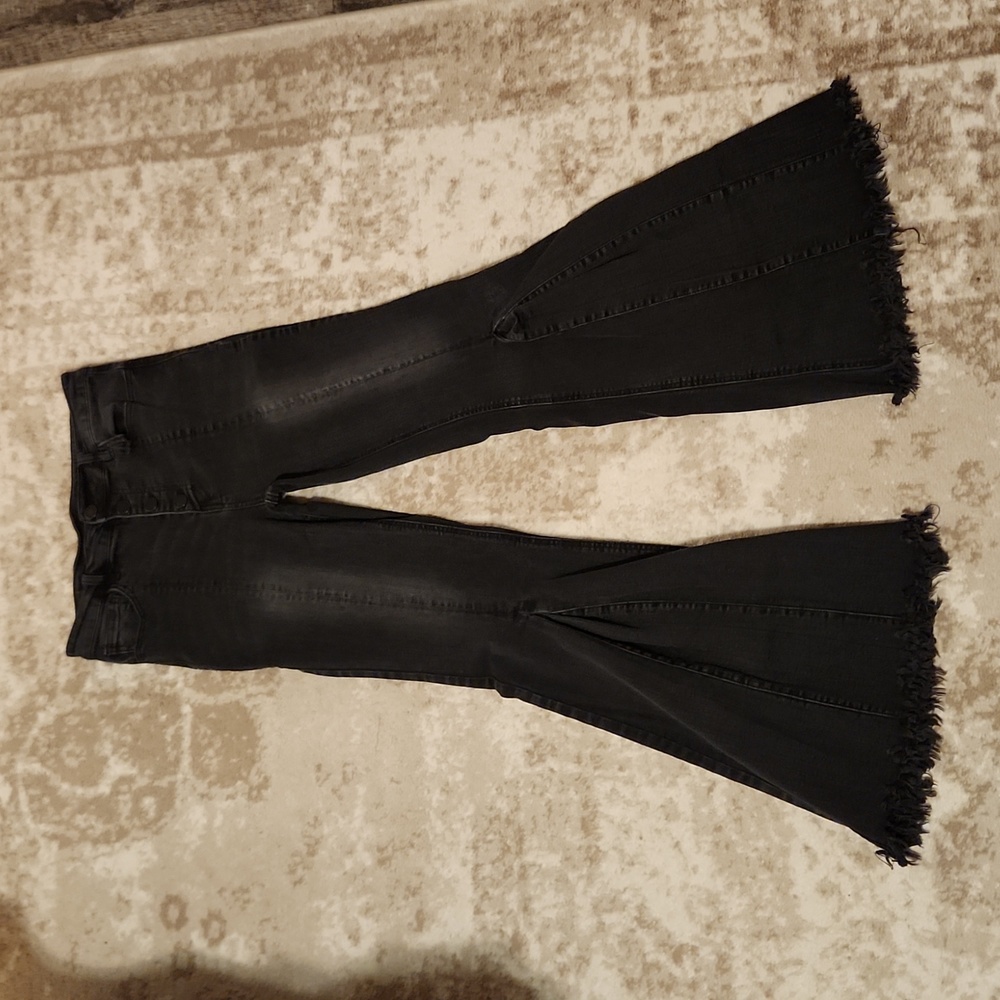 Black Label faded black flare jeans